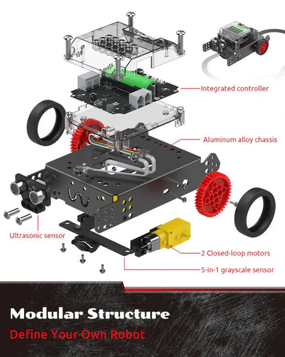 WhalesBot Rocky｜Educational Coding Robot Car Kit 【APP & PC Coding】
